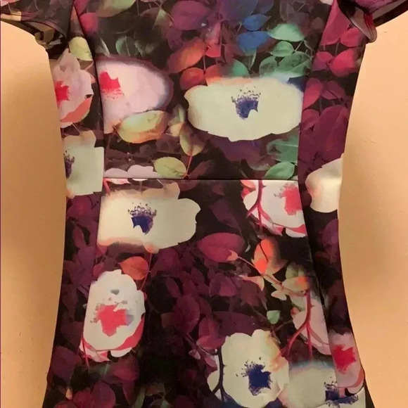 Betsey Johnson Floral Scuba Fit & Flare Dress Knee Length Party - Picture 5 of 7